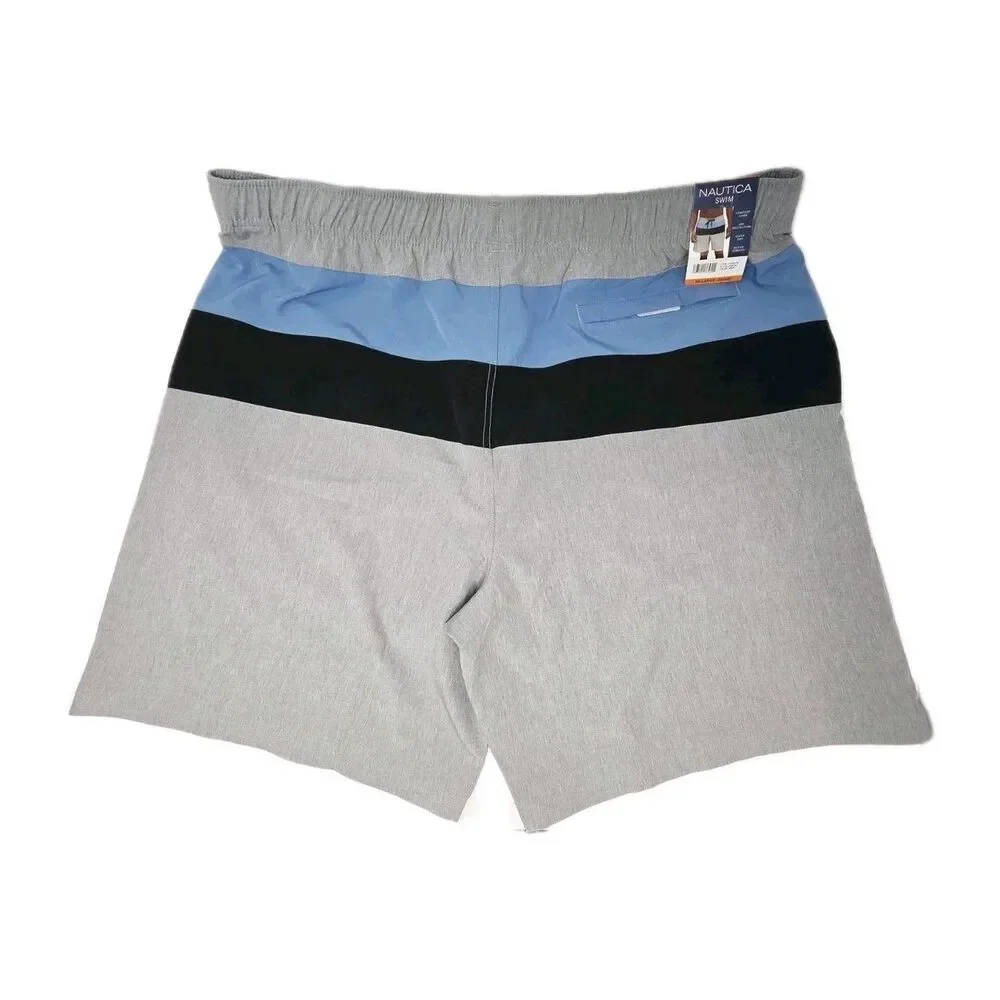 NAUTICA Swim Trunks UPF Quick Dry Comfort Liner Men's Size 42-44 XXL Gray Blue